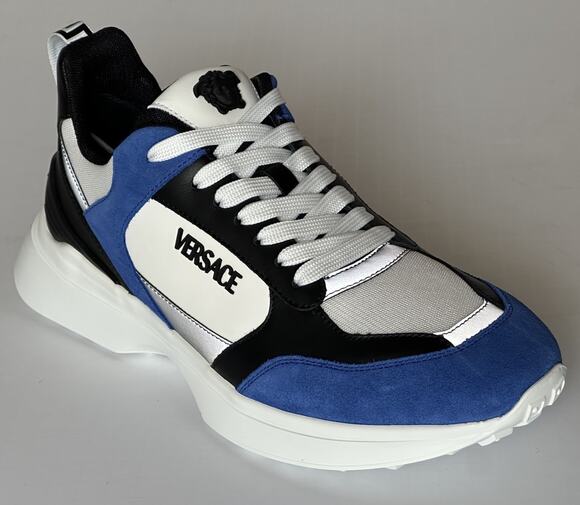 Versace Medusa Men’s White/Black/Blue Sneakers 12 US (45 Eu) 1011942 IT NIB $825 main image 4